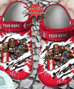 personalized kansas city chiefs mascot ripped flag football crocs shoes 1 mhm0as
