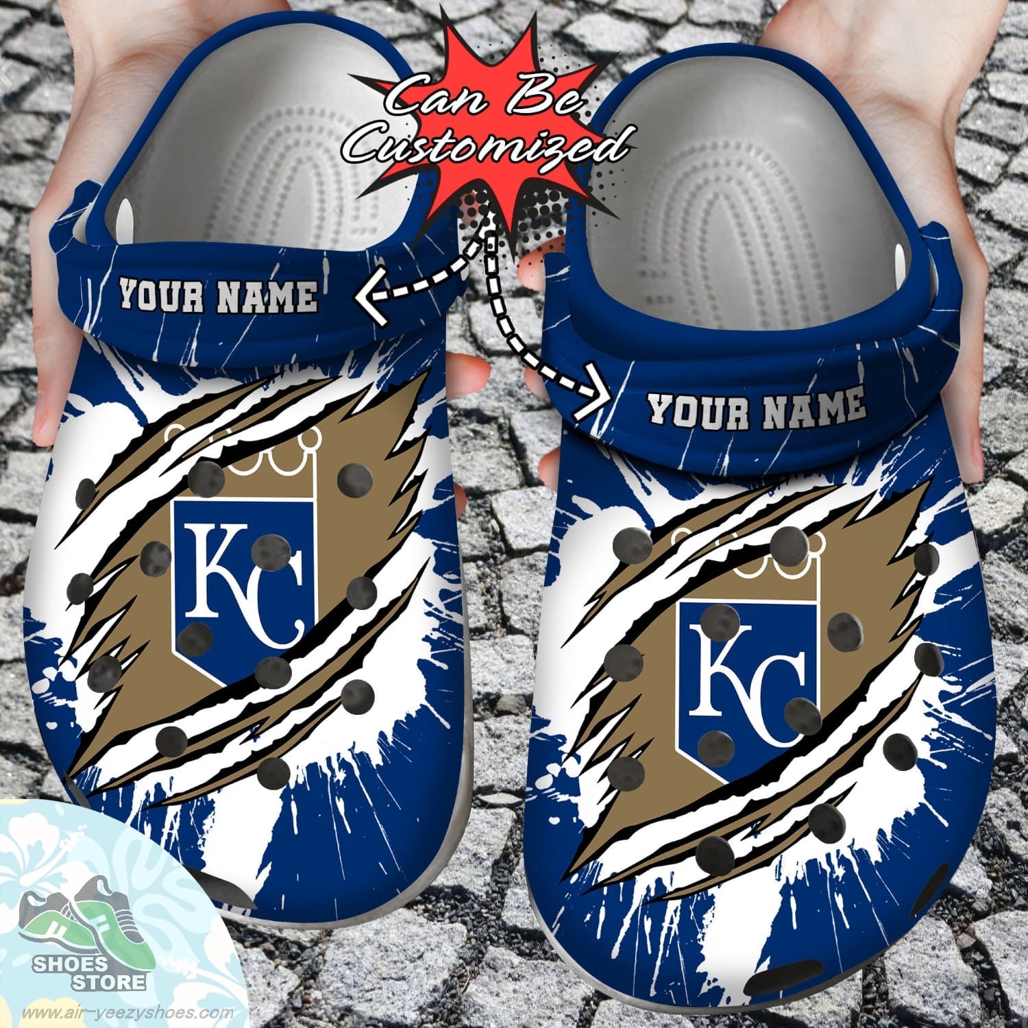 Personalized Kansas City Royals Ripped Claw Clog Shoes Baseball Crocs  Shoes