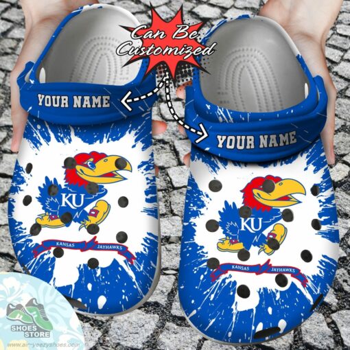Personalized Kansas Jayhawks University Team Clog Shoes, Sport Crocs Shoes