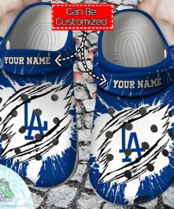 personalized los angeles dodgers ripped claw baseball crocs shoes 1 gfcmeq