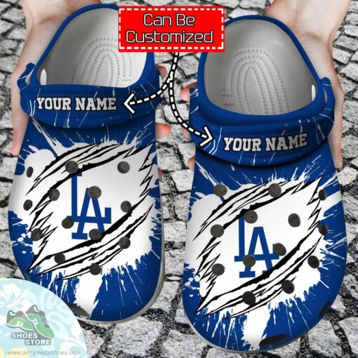 Personalized Los Angeles Dodgers Ripped Claw Clog Shoes, Baseball Crocs  Shoes