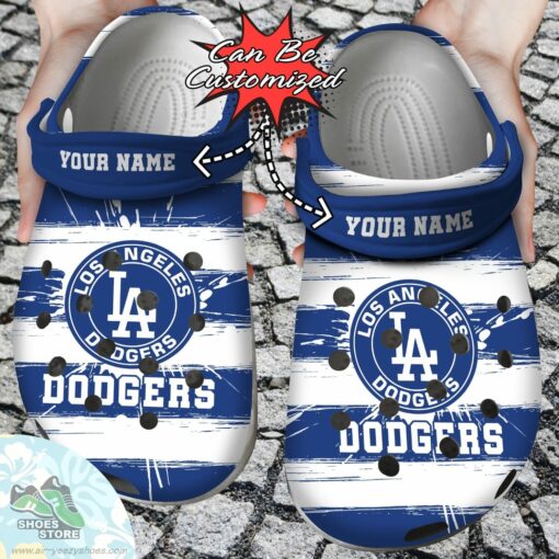 Personalized Los Angeles Dodgers Spoon Graphics Watercolour Clog Shoes, Baseball Crocs  Shoes