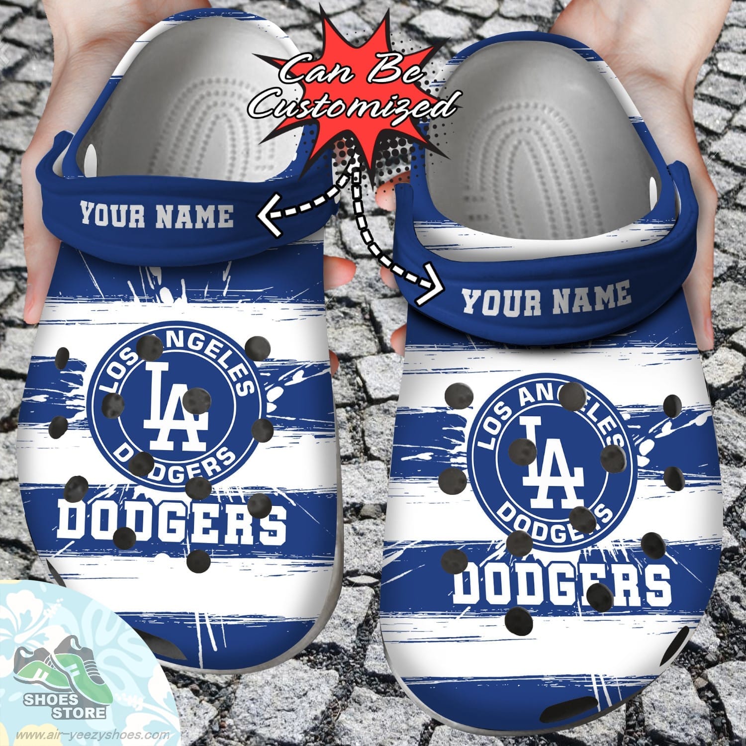 Personalized Los Angeles Dodgers Spoon Graphics Watercolour Clog Shoes Baseball Crocs  Shoes