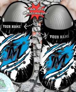 personalized miami marlins ripped claw baseball crocs shoes 1 idbvaa