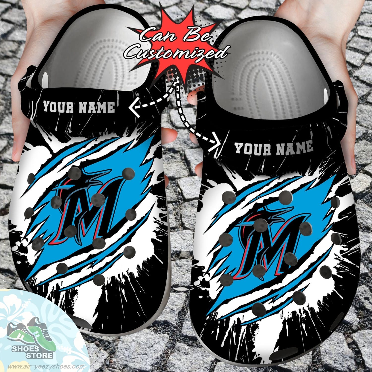 Personalized Miami Marlins Ripped Claw Clog Shoes Baseball Crocs  Shoes