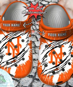 personalized new york mets ripped claw baseball crocs shoes 1 ffvxhf