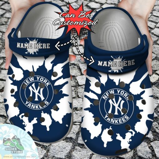 Personalized New York Yankees Color Splash Clog Shoes, Baseball Crocs  Shoes