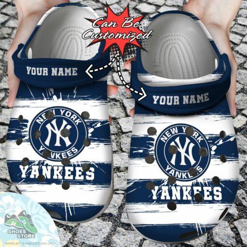 Personalized New York Yankees Spoon Graphics Watercolour Clog Shoes, Baseball Crocs  Shoes