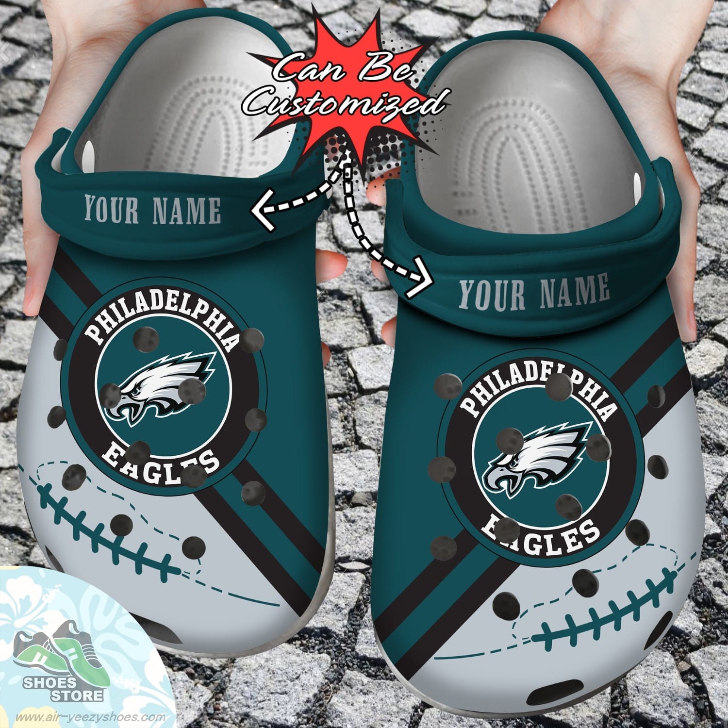 Personalized Philadelphia Eagles Football Team Rugby Clog Shoes Football Custom Crocs Shoes