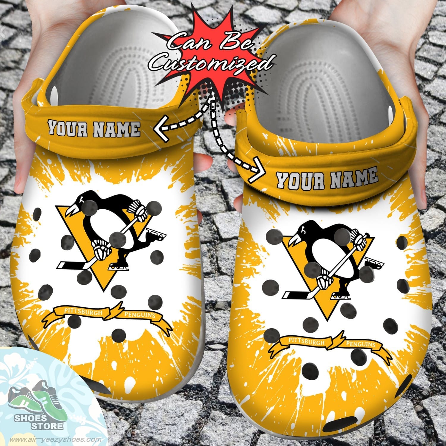Personalized Pittsburgh Penguins Team Clog Shoes Hockey Crocs Shoes