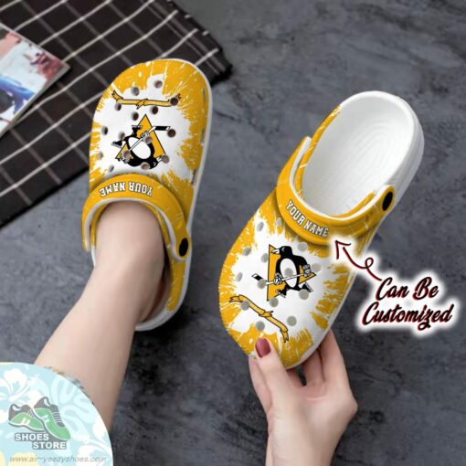 Personalized Pittsburgh Penguins Team Clog Shoes, Hockey Crocs Shoes