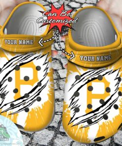 personalized pittsburgh pirates ripped claw baseball crocs shoes 1 tx9toh