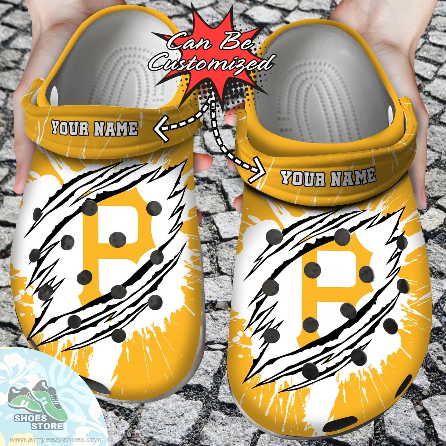 Personalized Pittsburgh Pirates Ripped Claw Clog Shoes Baseball Crocs  Shoes