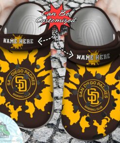 personalized san diego padres color splash baseball crocs shoes 1 eh83uy