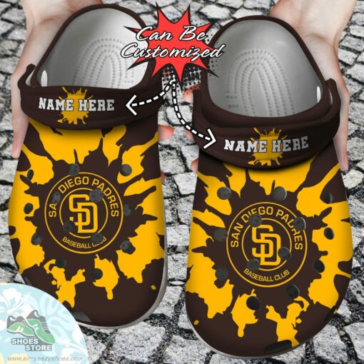 Personalized San Diego Padres Color Splash Clog Shoes, Baseball Crocs  Shoes