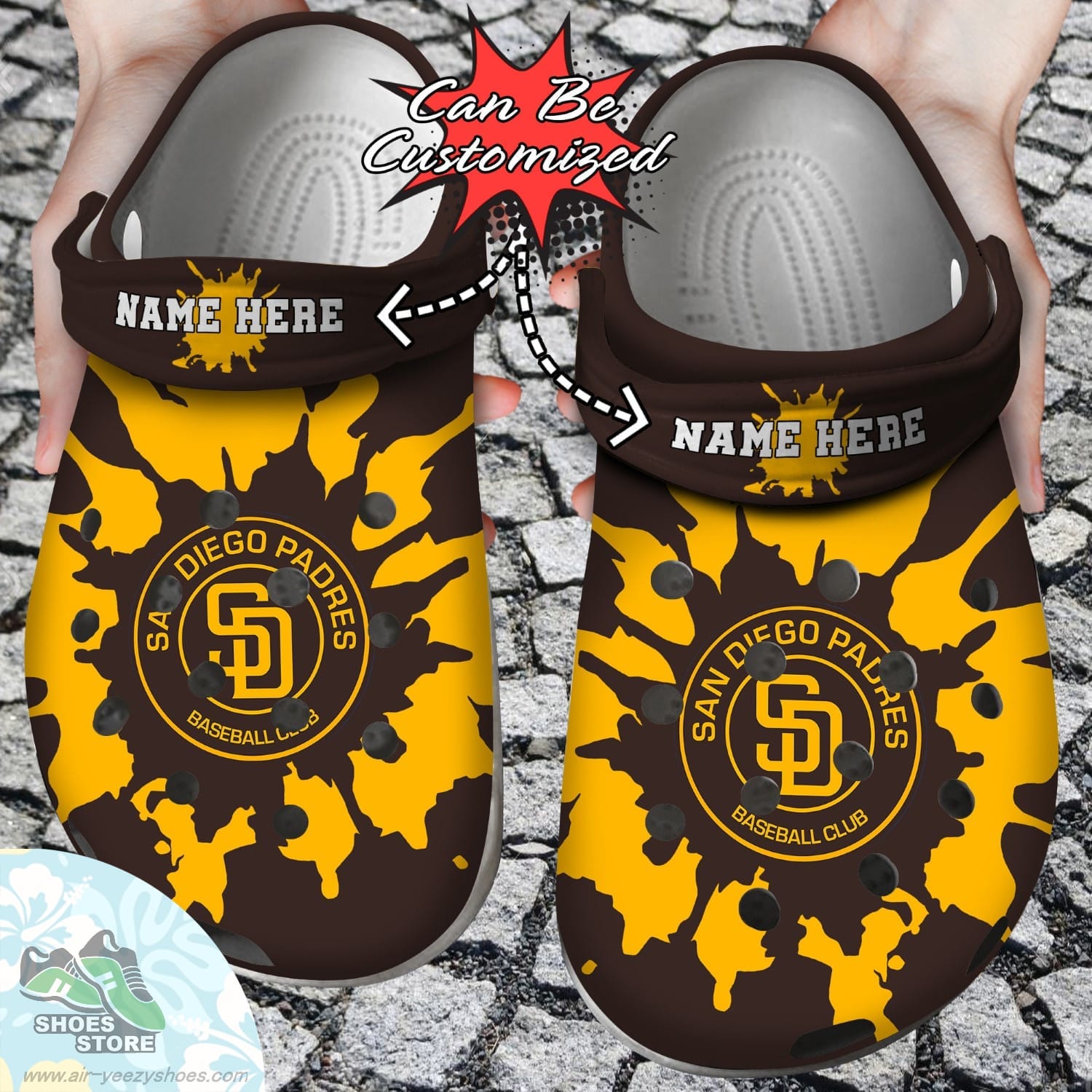 Personalized San Diego Padres Color Splash Clog Shoes Baseball Crocs  Shoes
