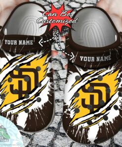 personalized san diego padres ripped claw baseball crocs shoes 1 pgqjxr