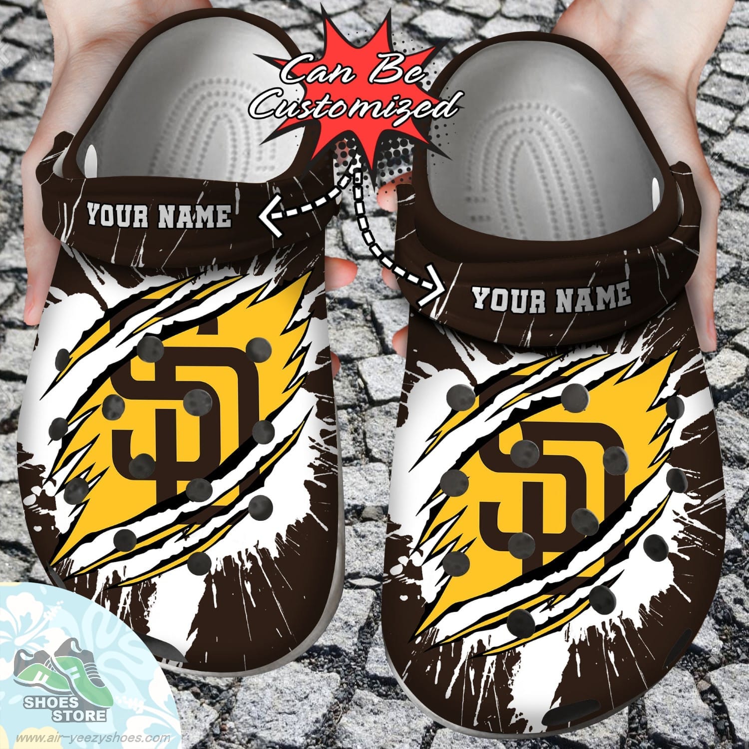 Personalized San Diego Padres Ripped Claw Clog Shoes Baseball Crocs  Shoes