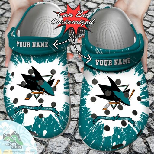 Personalized San Jose Sharks Team Clog Shoes, Hockey Crocs Shoes