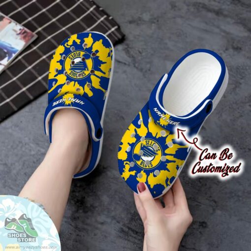 Personalized St. Louis Blues Color Splash Clog Shoes, Hockey Crocs Shoes