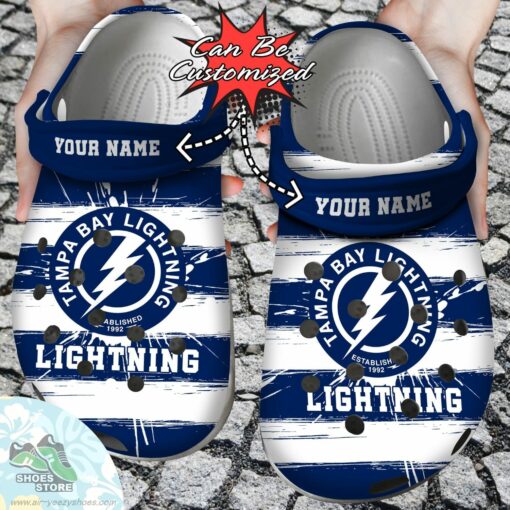 Personalized Tampa Bay Lightning Spoon Graphics Watercolour Clog Shoes, Hockey Crocs Shoes