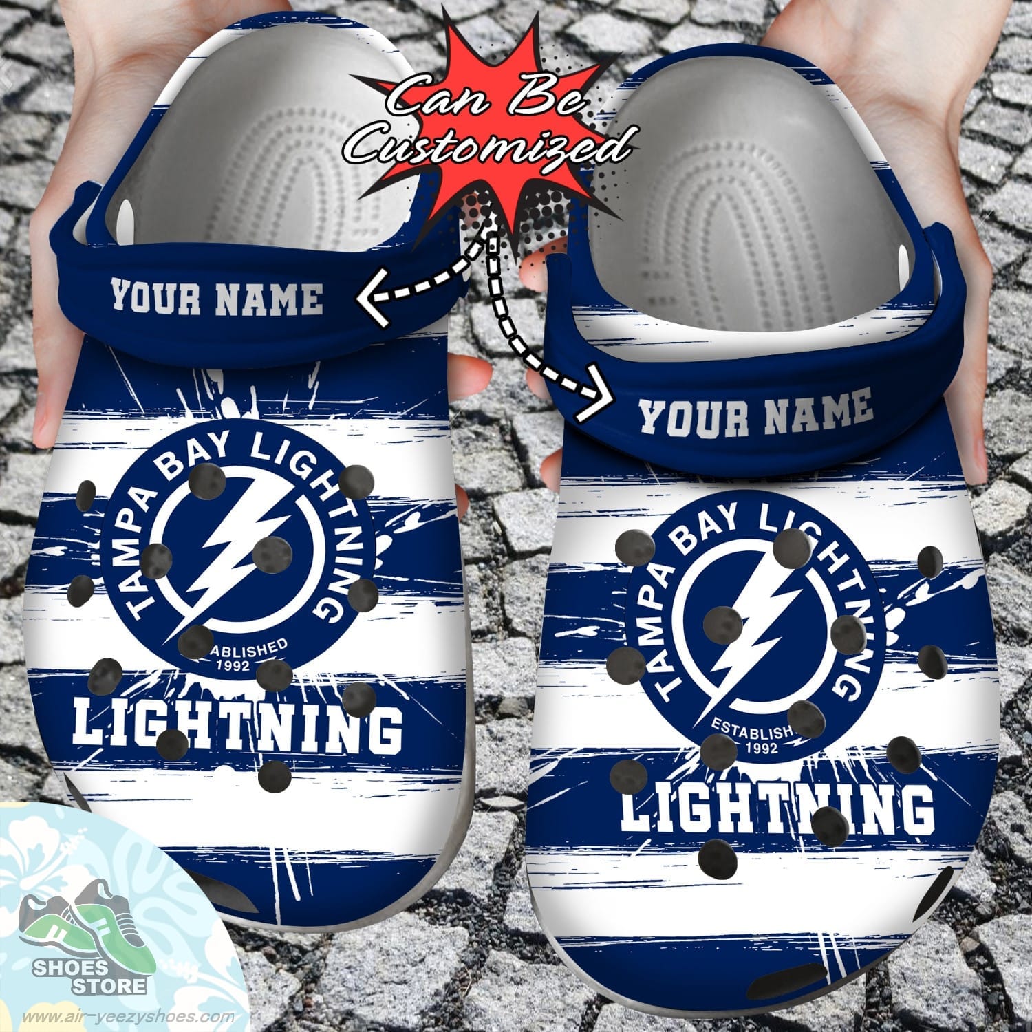 Personalized Tampa Bay Lightning Spoon Graphics Watercolour Clog Shoes Hockey Crocs Shoes