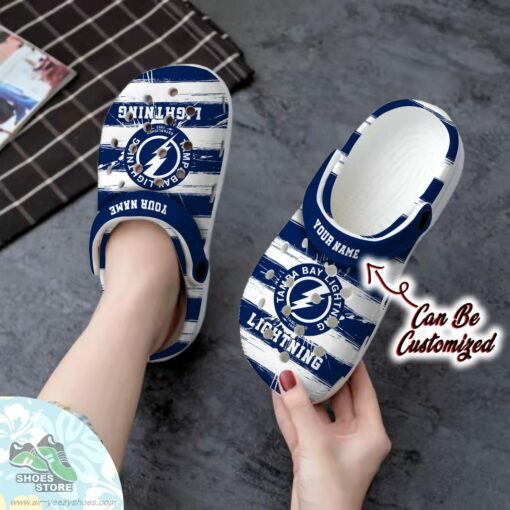 Personalized Tampa Bay Lightning Spoon Graphics Watercolour Clog Shoes, Hockey Crocs Shoes