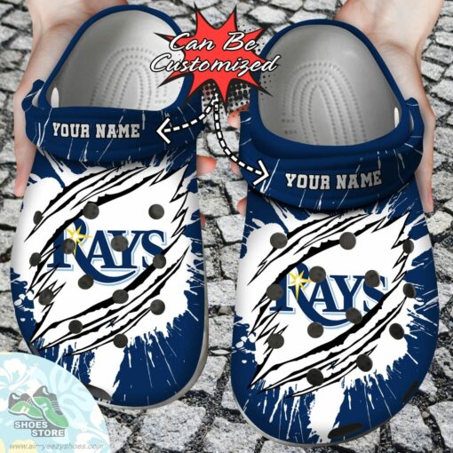 Personalized Tampa Bay Rays Ripped Claw Clog Shoes, Baseball Crocs  Shoes
