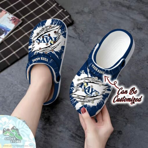 Personalized Tampa Bay Rays Ripped Claw Clog Shoes, Baseball Crocs  Shoes