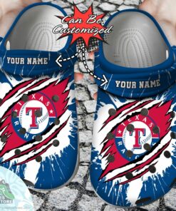 personalized texas rangers ripped claw baseball crocs shoes 1 mgbbgh