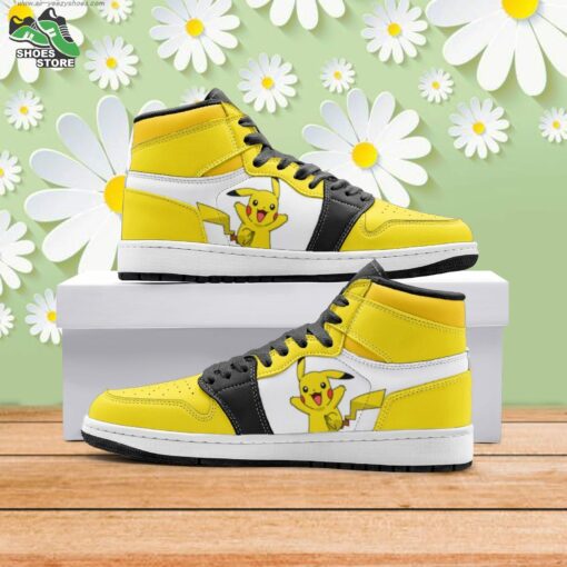Pikachu V1 Pokemon Mid 1 Basketball Shoes, Gift for Anime Fan