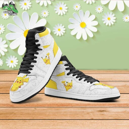 Pikachu Pokemon Mid 1 Basketball Shoes, Gift for Anime Fan