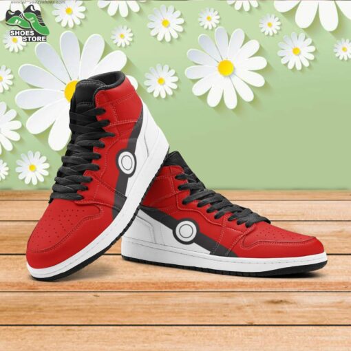 Poke Ball Pokemon Mid 1 Basketball Shoes, Gift for Anime Fan