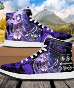 Raiden Shogun Skill JD Air Force Sneakers, Anime Shoes for Genshin Impact Fans