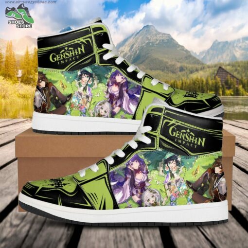 Raiden Shogun Zhongli Venti Endless Journey JD Air Force Sneakers, Anime Shoes for Genshin Impact Fans