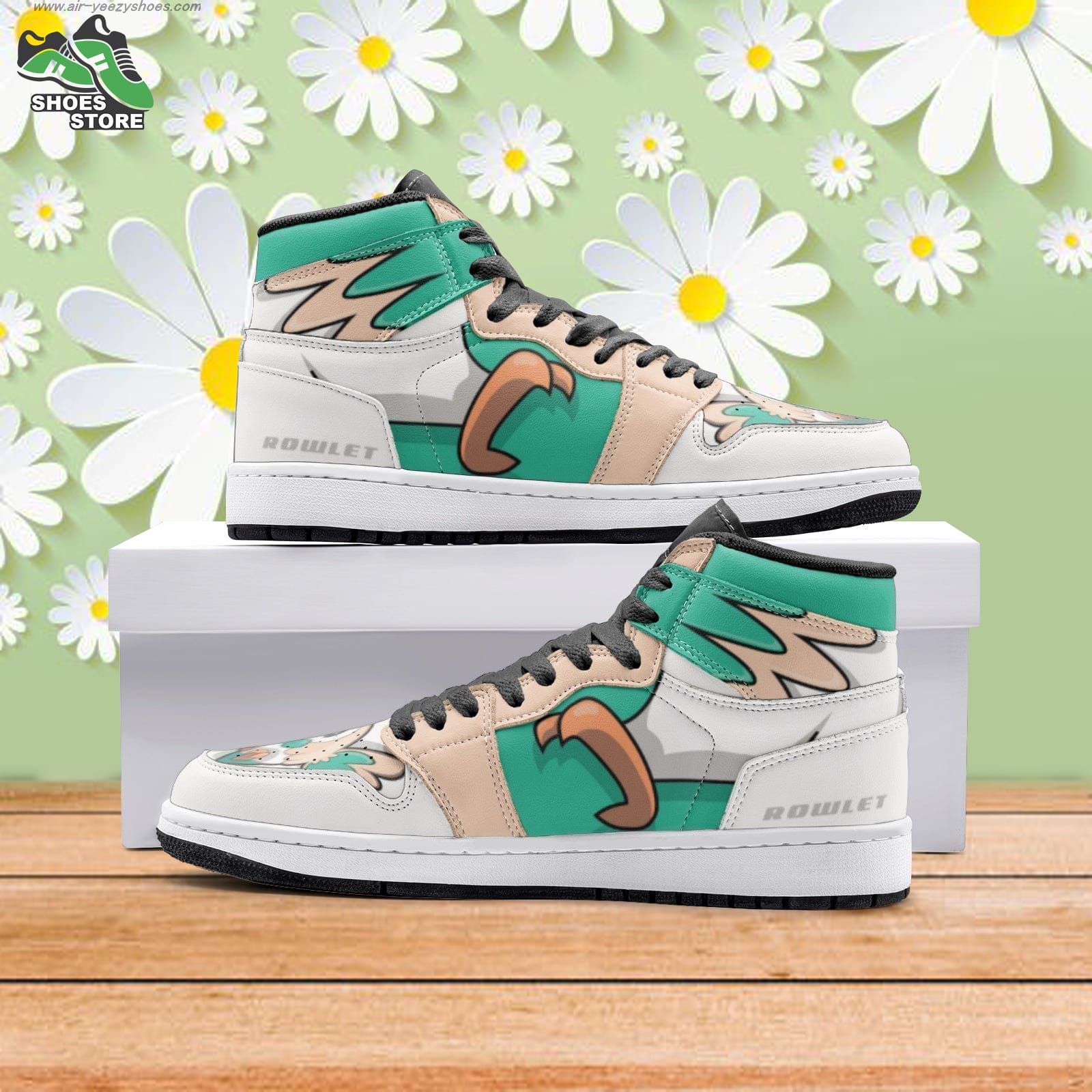 Rowlet Pokemon Mid  Basketball Shoes Gift for Anime Fan