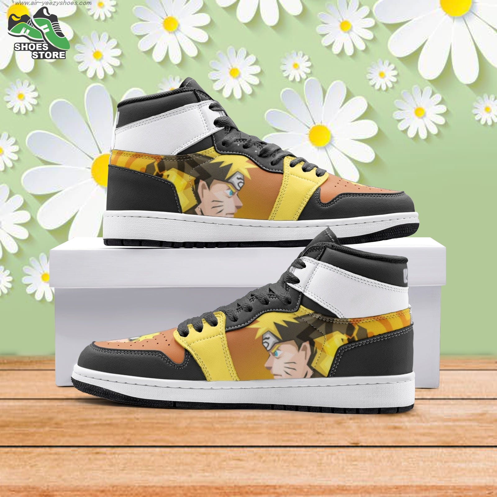 Shippuden Naruto Mid  Basketball Shoes Gift for Anime Fan