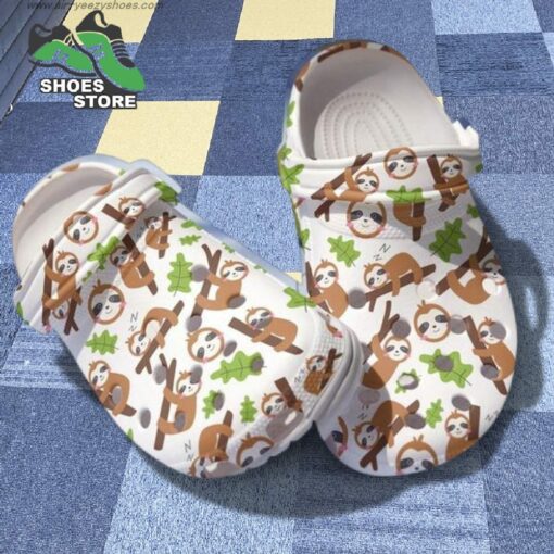 Sloth In Jungle Collection Shoes, Sloth Cartoon Sloth Pattern Funny Moment Animal Crocs Shoes
