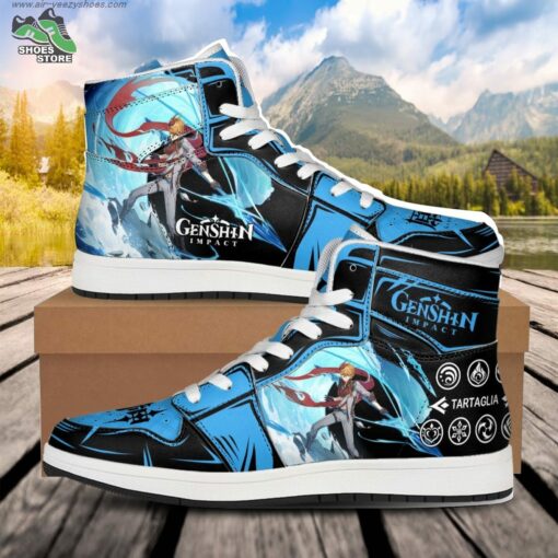 Tartaglia Skill JD Air Force Sneakers, Anime Shoes for Genshin Impact Fans