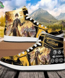 Zhongli Skill JD Air Force Sneakers, Anime Shoes for Genshin Impact Fans