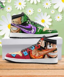 zoro and luffy one piece mid 1 basketball shoes gift for anime fan 1 ryk64u
