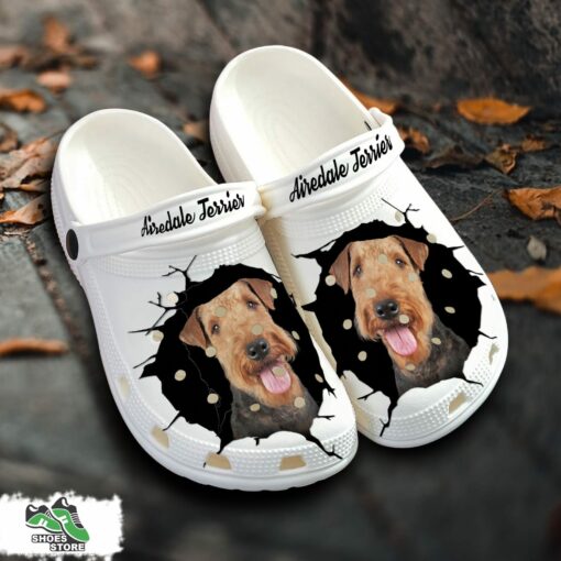 Airedale Terrier Custom Name Crocs Shoes, Love Dog Crocs