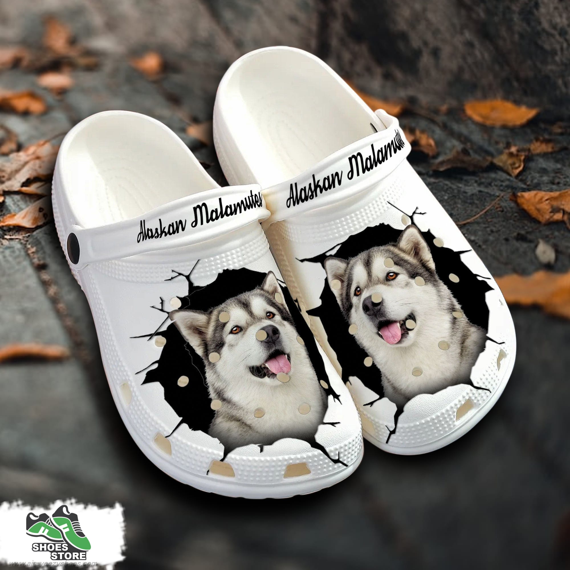 Alaskan Malamutes Custom Name Crocs Shoes Love Dog Crocs