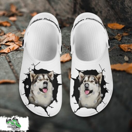 Alaskan Malamutes Custom Name Crocs Shoes, Love Dog Crocs
