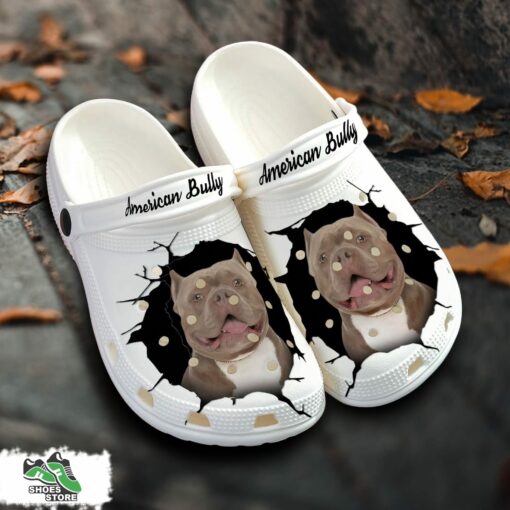 American Bully Custom Name Crocs Shoes, Love Dog Crocs