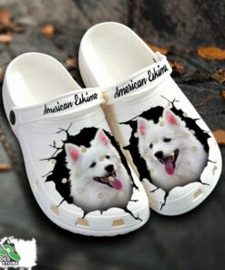 american eskimo custom name crocs shoes love dog crocs 1 a91khb