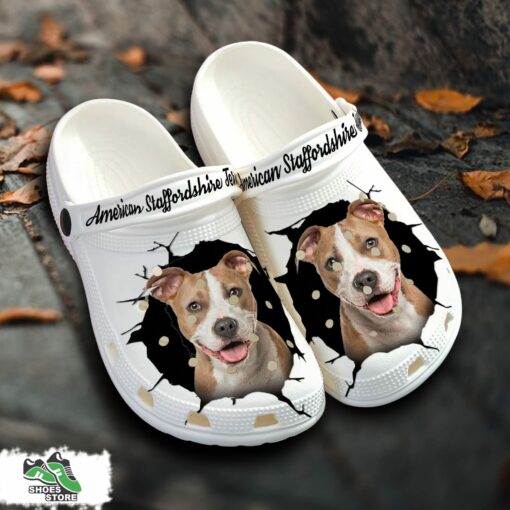 American Staffordshire Terrier Custom Name Crocs Shoes, Love Dog Crocs