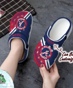 atlanta braves personalized baseball logo team clog baseball crocs shoes 138 ptcwjj