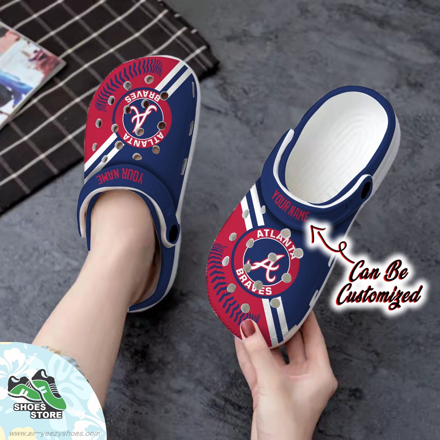 Atlanta Braves Personalized Baseball Logo Team Clog Baseball Crocs Shoes