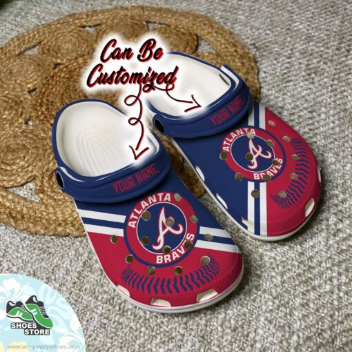 Atlanta Braves Personalized Baseball Logo Team Clog, Baseball Crocs Shoes